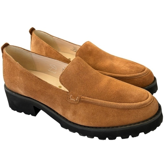 Hush Puppies Womens Lug Sole Loafers Carmel Water Resistant Suede Chunky Size 11 - Picture 12 of 12